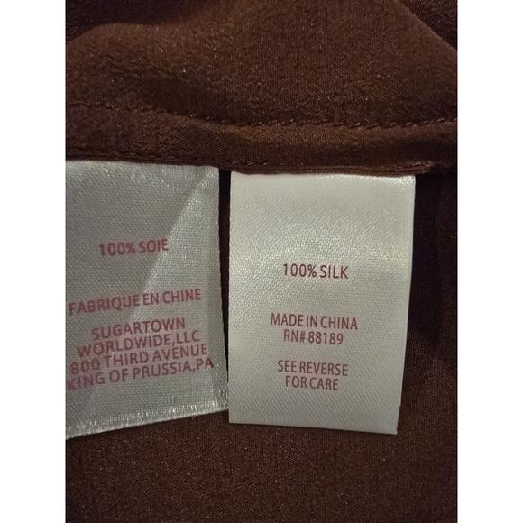 Lilly Pulitzer Elsa 100% Silk Top In Color French Roast Size Small - Picture 6 of 7